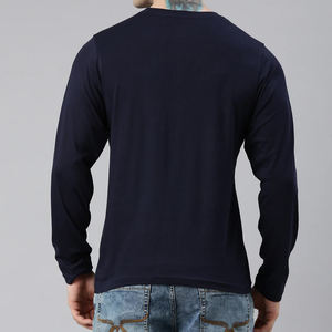 T-shirts décontractés à manches longues pour hommes en coton 100% personnalisés en gros, coupe ample, automne-hiver, vente en gros - Product Image 2