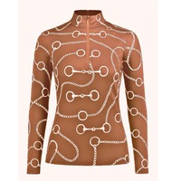 Nouvelle Arrivée Chemises Polo de Compression Équestres pour Femmes en Cuir Respirant Sublimé Couleur Unie Style Western