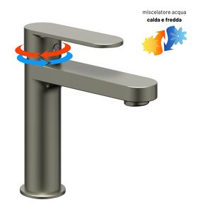 Rubinetto lavabo mono leva in ottone 25 mm cartuccia e 1.1/4 Pop-Up rifiuti una serie *** con canna fumaria colore - Product Image 2