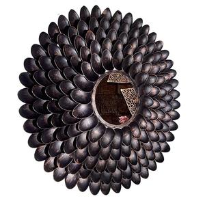 Venta al por mayor espejo de pared de Metal de alta calidad para la decoración del dormitorio del hogar espejos de pared de Metal decorativo Sun Burst espejo de pared dorado - Product Image 1