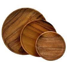 Elegante Plato de Madera de Acacia para Cenar y Entretener, Plato de Cocina de Madera Resistente para Uso Prolongado, Madera Natural a Bajo Costo - Product Image 5