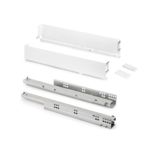 Emuca Simplex 25kg cassetto esterno in acciaio verniciato bianco 88mm altezza 440mm profondità diapositive cassetto - Product Image 1