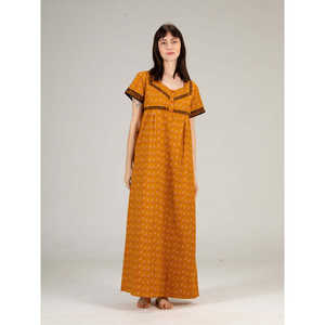 Camisón Largo Holgado de Algodón para Mujer Evolve, con Botones y Cuello Redondo en V, Ropa de Dormir Elegante con Suministro ODM - Product Image 1