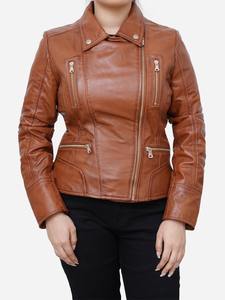 Nuevo último diseño de chaquetas cortas de cuero de moda de Invierno para mujer chaqueta de cuero genuino para damas - Product Image 2