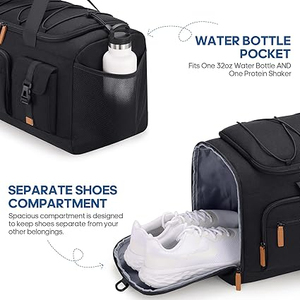 Bolsa de lona plegable de nailon para gimnasio, con cremallera, ligera, resistente al agua, capacidad de 56-77L para uso diario, lado de viaje deportivo duradero - Product Image 5