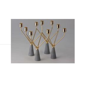 Bougeoir décoratif de table en aluminium multicolore Bougeoir à pilier en métal unique pour la maison et les événements de Noël - Product Image 2