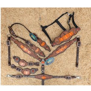 Conjunto de Cabezada y Pechopetral de Lujo para Caballo Estilo Western, Cuero de Primera Calidad con Pedrería, Hecho a Mano, Personalizado, Equipo Ecuestre - Product Image 1