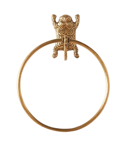 Anneau de serviette en aluminium argenté traditionnel en vrac élégant fait à la main porte-serviettes porte-serviettes pour accessoires de salle de bain - Product Image 6