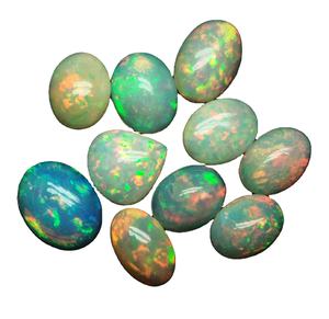 Cabochon d'opale de feu éthiopien coupant des pierres précieuses en vrac lot de gros naturel de haute qualité en forme de poire ronde et ovale pour bijoux gemme - Product Image 5