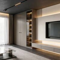 Soporte de TV Flotante Moderno y Minimalista con Luces LED, Centro de Entretenimiento Montado en la Pared, Cajones de Almacenamiento de Alta Capacidad