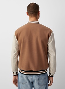 Veste universitaire en laine Melton de style personnalisé pour hommes veste Letterman en gros avec manches en cuir pour l'hiver - Product Image 5