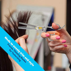 Ciseaux amincissants de coupe de cheveux de qualité supérieure pour Salon de beauté ciseaux amincissants en acier inoxydable avec vis réglable - Product Image 6