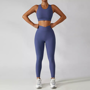 Ensemble de vêtements de sport pour femmes personnalisé, réversible, uni, lavé, 2 pièces, grande taille, hauts courts sans manches, vêtements de sport pour la salle de sport, strass - Product Image 6