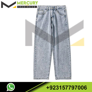 Pantalones Vaqueros de Mezclilla con Logotipo Personalizado, Estilo Urbano, Corte Holgado, Recto, Tallas Grandes, Jeans para Hombre de Alta Calidad - Product Image 4