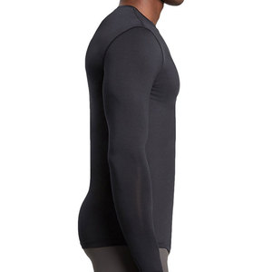 Wholesale Men's Compression Shirts Breathable Eco-Friendly Quick Dry Spandex/Polyester Long Sleeves Workout Wear - Product Image 4