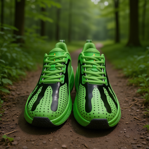 <b>Green</b> Lightweight Walking Shoes <b>Lace</b>-Up Synthetic Upper Mesh Lining Breathable EVA Midsole PU Outsole All Seasons Round Toe - Product Image 2