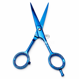 Ciseaux de coiffure professionnels bleu métallisé de luxe pour stylistes et barbiers - Product Image 5
