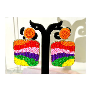 Boucles d'oreilles en perles de mer multicolores les plus vendues pour les filles plaqué argent meilleure qualité acheter maintenant au prix de gros - Product Image 6