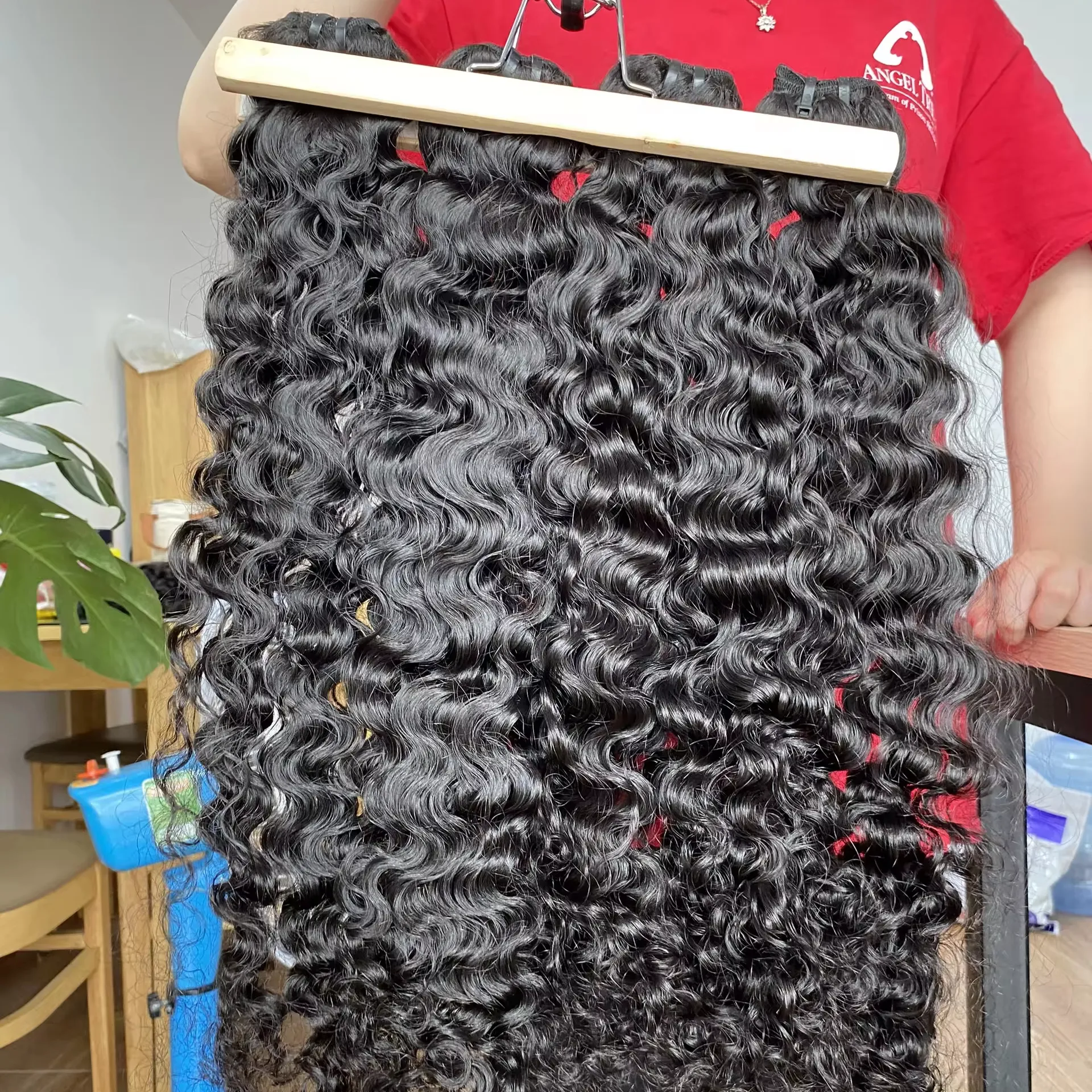 Precio al por mayor birmano rizado vietnamita cabello humano doble dibujado cutícula alineada proveedor de cabello sin enredos sin desprendimiento