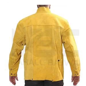 Chaqueta de soldadura de cuero dividido de nuevo diseño, chaqueta de trabajo de cuero de vaca con características protectoras ignífugas anticorte - Product Image 6