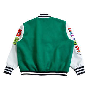 Veste universitaire streetwear pour homme personnalisée 2025, manches en cuir premium, veste d'hiver avec broderie de luxe - Product Image 2