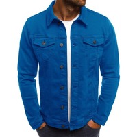 Vente en gros 2025 – Blouson en jean vintage pour homme, personnalisé avec logo, 100 % coton, élégant, respirant, tissu épais uni