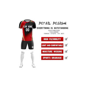 Camiseta de Fútbol en Oferta, Uniforme de Fútbol Transpirable Hecho 100% de Poliéster de Secado Rápido, Uniforme de Fútbol Unisex con Nombre de Equipo Personalizado - Product Image 4