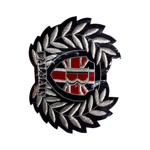 Nouvelle conception faite à la machine feuille d'or broderie lingot fil Badges vêtements vêtement marque Logo patchs - Product Image 1