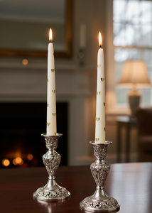 Elegant Handcrafted Soy Wax <b>Taper</b> <b>Candles</b> Delicate Gold Heart Motifs Floral Scent-for Valentine's Day Christmas Romantic Decor - Product Image 3