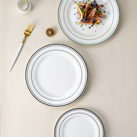 Vaisselle de restaurant YAYU Customs, vaisselle fine en céramique, assiettes à apéritif blanches, assiettes plates en porcelaine pour restaurant