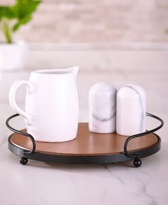 Plateau en bois avec poignée en métal personnalisée, parfait pour l'affichage de la cuisine chic, le petit déjeuner et les collations en soirée - Product Image 2