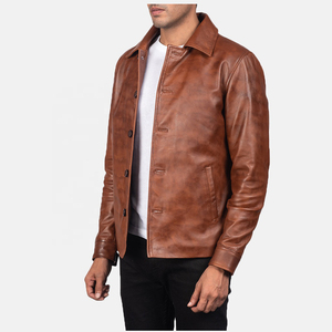 Best Selling Men's Leather <b>Jacket</b> Stand Collar Front Logo Eco-Friendly <b>Heated</b> Waterproof Breathable Winter High Street Style New - Product Image 2