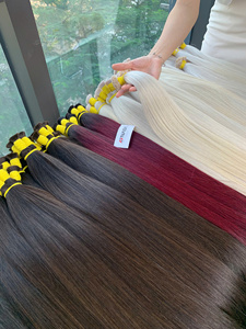Extensions de cheveux en vrac Produit de vente chaud 2025 Rouge foncé Personnaliser les couleurs Haute qualité Double dessiné - Product Image 4