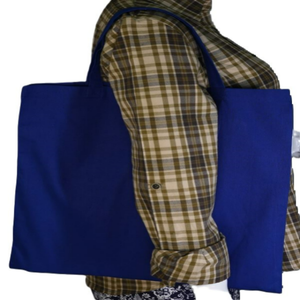 Bolso de mano de lona de algodón reutilizable de gran capacidad personalizado al por mayor bolso de compras de mango largo liso con logotipo personalizado reciclable - Product Image 5