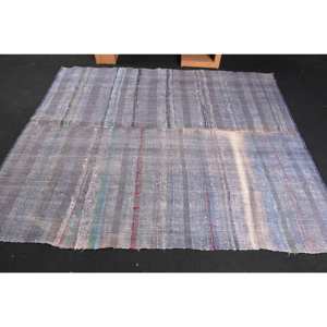 Alfombra de lana hecha a mano gris rústica 2,7 X 8.7ft área grande turca área rectangular Patchwork patrón de pasillo abstracto para adolescentes látex - Product Image 3