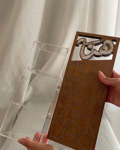 Elegant Acrylic Gift <b>Box</b> with Handcrafted <b>Wood</b> and Mother of Pearl Lid A Perfect Blend of Modern Design and Traditional Craft - Product Image 4