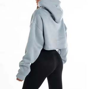 Sweat à capuche personnalisé pour femmes Sweat à capuche décontracté pour femmes Sweatshirts à capuche pull court oversize pour femmes - Product Image 2