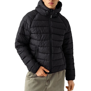 เสื้อแจ็คเก็ตพัฟเฟอร์ผู้ชาย ทรงหลวม สวมใส่สบายสำหรับฤดูหนาว บุด้วยวัสดุกันหนาว ดีไซน์เย็บติดกัน ซิปยาวเต็มตัว คอตั้ง เหมาะสำหรับใส่ในชีวิตประจำวัน - Product Image 1