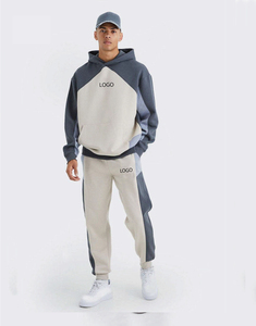 Conjunto Deportivo Urbano de Dos Piezas con Bloques de Color, Unisex, con Logotipo Personalizado, Nuevo Diseño, Sudadera y Pantalones Jogger para Invierno, Estampado Informal - Product Image 6