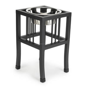 Bol surélevé en métal en acier inoxydable Support simple pour chiens de grande et moyenne taille Support noir en métal Mangeoires pour chiens - Product Image 3