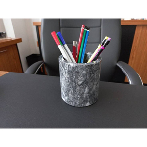 Porte-stylo en marbre blanc artisanal, parfait pour l'organisation du bureau, le bureau à domicile, la table et les cadeaux, en provenance d'Inde - Product Image 5