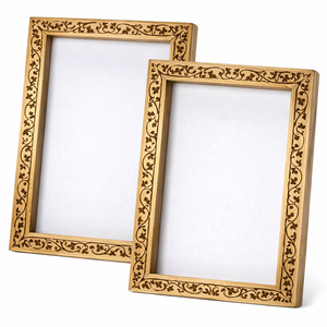 Cadre photo en bois artisanal à motif floral, cadre photo en bois décoratif, style vintage, élégant cadre de présentation de table - Product Image 5