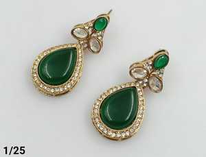 แบบดั้งเดิมและทันสมัยออกแบบล่าสุดเครื่องประดับอินเดียขายส่งของ jhumka kundan ต่างหูสำหรับผู้หญิงเครื่องประดับต่างหูทันสมัย - Product Image 3