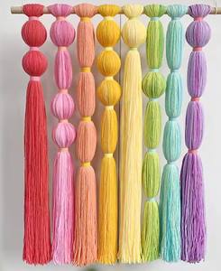 Macramé de Algodón Natural Hecho a Mano, Decoración de Pared Esférica, Arte Textil para Colgar en la Pared del Hogar, Sala de Estar - Product Image 1