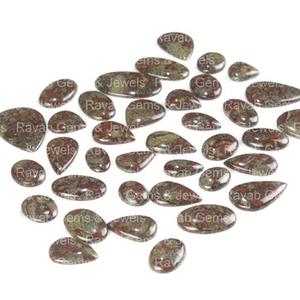 Vente en gros de quartz de jaspe de dragon naturel, cabochon lâche, haute qualité, poli, dos plat, tailles et formes variées, certifié par un tiers - Product Image 6