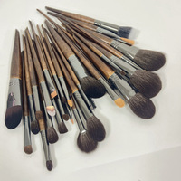 Ensemble de pinceaux de maquillage de haute qualité 30 pièces, poils larges, poils naturels, ensemble de pinceaux cosmétiques, manche en bois vert, pinceaux de maquillage, logo personnalisé
