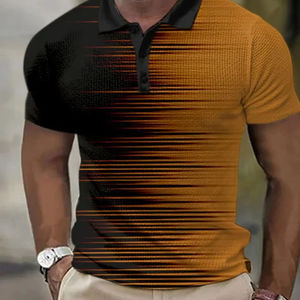 100% polos pour hommes en coton biologique Design élégant polos respirants Nouveau T-shirt polo en gros imprimé en 3D - Product Image 1