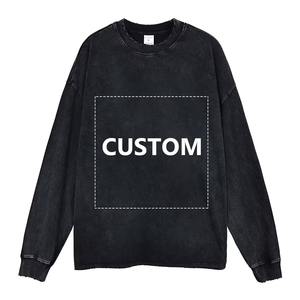 Sudadera con capucha de algodón de 380G lavada Vintage personalizada para hombre Harajuku Otoño/Invierno personalizado DTG patrón impreso pulóver sudadera - Product Image 1