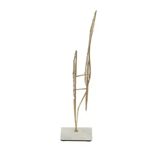 Escultura de Lobo de Aluminio Chapado en Oro de Calidad de Exportación, Figura Decorativa con Tema de Amor, Regalo, Decoración de Mesa, Llamada de Liderazgo, Pulida - Product Image 3