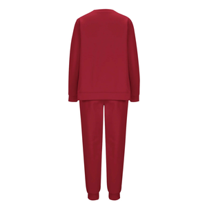 Conjunto de 2 piezas de color sólido de gran tamaño con hombros caídos, Sudadera con capucha para mujer y pantalones para correr, ropa de calle para uso diario - Product Image 3